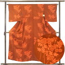 【中古】小紋 リサイクル着物 身丈153cm 裄丈64cm 前幅23cm 後幅28cm 袖丈48cm 袖幅33cm レディース 袷 花柄 裄Mサイズ 秋冬春用 ...
