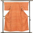 【中古】小紋 リサイクル着物 身丈155cm 裄65cm 前幅24cm 後幅28cm 袖丈45cm 正絹(シルク) レディース 袷仕立 秋冬春用 茶色 裄Mサイ...
