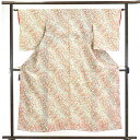 【中古】小紋 リサイクル着物 身丈155cm 裄63cm 前幅22.5cm 後幅28cm 袖丈52cm 正絹(シルク) レディース 袷仕立 菊 秋冬春用 白地 ...