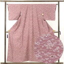 【中古】小紋 リサイクル着物 身丈157cm 裄64cm 前幅26cm 後幅30cm 袖丈46cm 正絹(シルク) レディース 袷仕立 秋冬春用 紫地 裄Mサイ...