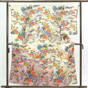 【FashionTheSale10%OFF】【中古】訪問着 リサイクル着物 身丈158cm 裄64cm 前幅22.5cm 後幅29.5cm 袖丈56cm 正絹(シルク) レディース 袷仕立 秋冬春用 白地 裄Mサイズ 美品 リユース