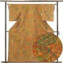 【中古】小紋 リサイクル着物 身丈159cm 裄63cm 前幅22.5cm 後幅29cm 袖丈49cm 袖幅33cm レディース 袷 更紗 裄Mサイズ 秋冬春用...