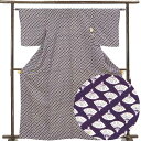 【中古】小紋 リサイクル着物 身丈164cm 裄62cm 前幅22.5cm 後幅28cm 袖丈48cm 袖幅33cm レディース 袷 扇面 裄Sサイズ 秋冬春用...