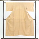 【中古】色無地 リサイクル着物 身丈153cm 裄63cm 前幅23cm 後幅29cm 袖丈41cm 正絹(シルク) レディース 袷仕立 無地 秋冬春用 ベージ...