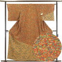 【中古】訪問着 リサイクル着物 身丈160cm 裄64cm 前幅22.5cm 後幅28.5cm 袖丈49cm 正絹(シルク) レディース 袷仕立 秋冬春用 赤地...