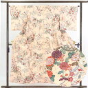 【中古】小紋 リサイクル着物 身丈154cm 裄64cm 前幅24.5cm 後幅29.5cm 袖丈49cm 正絹(シルク) レディース 袷仕立 秋冬春用 オレン...