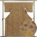 【中古】小紋 リサイクル着物 身丈160cm 裄65cm 前幅25cm 後幅30cm 袖丈47cm 正絹(シルク) レディース 袷仕立 秋冬春用 茶色 裄Mサイ...