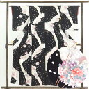 【中古】小紋 リサイクル着物 身丈156cm 裄63cm 前幅24cm 後幅28cm 袖丈49cm 正絹(シルク) レディース 袷仕立 雪輪 秋冬春用 黒地 裄...