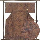 【中古】小紋 リサイクル着物 身丈159cm 裄66cm 前幅25cm 後幅30cm 袖丈45cm 袖幅33cm レディース 袷 花柄 裄長 裄M-Lサイズ 秋...