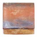 【10%OFF】【中古】京袋帯 リサイクル着物 幅30cm 長さ405cm レディース 風景画 秋冬春用 正絹(シルク)茶色 美品 リメイク リユース