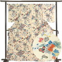 【中古】小紋 リサイクル着物 身丈163cm 裄丈65cm 前幅25cm 後幅30.5cm 袖丈52cm 袖幅33.5cm レディース 袷 花柄 裄Mサイズ 秋...