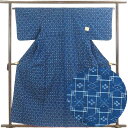 【中古】紬 リサイクル着物 身丈160cm 裄丈64cm 前幅27cm 後幅30.5cm 袖丈45cm 袖幅32.5cm レディース 袷 連続模様 裄Mサイズ ...