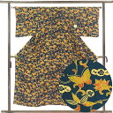 【中古】小紋 リサイクル着物 身丈153cm 裄63cm 前幅22cm 後幅28cm 袖丈46cm 袖幅32.5cm レディース 袷 花柄 裄Mサイズ 秋冬春用...