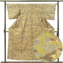 【中古】紬 リサイクル着物 身丈157cm 裄64cm 前幅22cm 後幅29cm 袖丈45cm 袖幅34cm レディース 袷 連続模様 裄Mサイズ 秋冬春用 ...