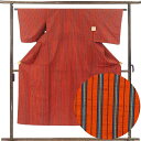 【中古】紬 リサイクル着物 身丈146cm 裄63cm 前幅23cm 後幅29cm 袖丈45cm 袖幅32cm レディース 袷 縞 裄Mサイズ 秋冬春用 正絹(...