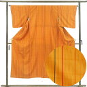 【中古】紬 リサイクル着物 身丈147cm 裄64cm 前幅24cm 後幅29cm 袖丈46cm 袖幅32.5cm レディース 袷 縞 裄Mサイズ 秋冬春用 正...