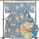 【中古】小紋 リサイクル着物 身丈164cm 裄67cm 前幅24cm 後幅30cm 袖丈49cm 袖幅34.5cm レディース 袷 花柄 裄長 裄Lサイズ 秋...