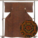 【中古】小紋 リサイクル着物 身丈166cm 裄64cm 前幅23cm 後幅29cm 袖丈48cm 袖幅33cm レディース 袷 蜀江 裄Mサイズ 秋冬春用 正...