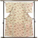 【中古】小紋 リサイクル着物 身丈159cm 裄62cm 前幅23.5cm 後幅27cm 袖丈49cm 正絹(シルク) レディース 袷仕立 秋冬春用 ベージュ地...
