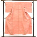 【中古】小紋 リサイクル着物 身丈153cm 裄62cm 前幅24cm 後幅28cm 袖丈49cm 正絹(シルク) レディース 袷仕立 秋冬春用 ピンク地 裄S...