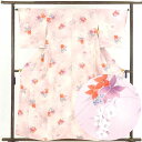 【中古】小紋 リサイクル着物 身丈158cm 裄64cm 前幅24cm 後幅30cm 袖丈49cm 正絹(シルク) レディース 袷仕立 秋冬春用 ピンク地 裄M...