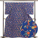 【中古】小紋 リサイクル着物 身丈162cm 裄丈65cm 前幅23.5cm 後幅30cm 袖丈56cm 袖幅32.5cm レディース 袷 梅柄 裄Mサイズ 秋...
