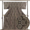 【中古】紬 リサイクル着物 身丈161cm 裄丈64cm 前幅22.5cm 後幅30cm 袖丈45cm 袖幅32cm レディース 袷 青海波 裄Mサイズ 秋冬春...