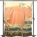 【中古】振袖 リサイクル着物 身丈165cm 裄丈65cm 前幅24cm 後幅29cm 袖丈108cm 袖幅33cm レディース 袷 松竹梅 裄Mサイズ 秋冬春...