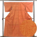 【中古】紬 リサイクル着物 身丈161cm 裄丈67cm 前幅22.5cm 後幅30cm 袖丈49cm 袖幅34cm レディース 袷 無地 裄長 裄Lサイズ 秋...