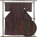 【中古】小紋 リサイクル着物 身丈156cm 裄63cm 前幅23cm 後幅29cm 袖丈45cm 袖幅32.5cm レディース 単衣 連続模様 裄Mサイズ 初...