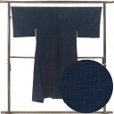 【中古】男物着物 リサイクル着物 身丈138cm 裄66cm 前幅25cm 後幅31cm 袖丈47cm 袖幅34cm メンズ 単衣 無地 裄長 裄M-Lサイズ 秋冬春用 ウール ネイビー 美品 リメイク リユース