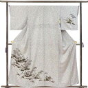 【中古】訪問着 リサイクル着物 身丈160cm 裄66cm 前幅25cm 後幅30.5cm 袖丈49cm 袖幅33.5cm レディース 袷 たたき染 裄長 裄M...
