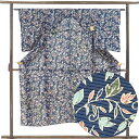 【中古】小紋 リサイクル着物 身丈148cm 裄63cm 前幅23cm 後幅30cm 袖丈56cm 袖幅32.5cm レディース 花柄 裄Mサイズ 夏用 正絹(...