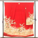 【中古】振袖 リサイクル着物 身丈157cm 裄65cm 前幅24cm 後幅31cm 袖丈100cm 袖幅34cm レディース 袷 花柄 裄Mサイズ 秋冬春用 ...