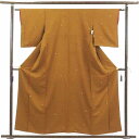 【中古】小紋 リサイクル着物 身丈158cm 裄60cm 前幅22cm 後幅30cm 袖丈48cm 正絹(シルク) レディース 袷仕立 秋冬春用 茶色 裄SSサ...