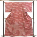 【中古】訪問着 リサイクル着物 身丈163cm 裄64cm 前幅23.5cm 後幅30cm 袖丈49cm 正絹(シルク) レディース 袷仕立 雪輪 秋冬春用 赤...