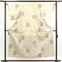 【中古】紬 リサイクル着物 身丈155cm 裄62cm 前幅23cm 後幅28cm 袖丈47cm 正絹(シルク) レディース 袷仕立 秋冬春用 黄色地 裄Sサイ...