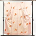 【中古】小紋 リサイクル着物 身丈160cm 裄65cm 前幅24cm 後幅29cm 袖丈63cm 正絹(シルク) レディース 袷仕立 秋冬春用 白地 裄Mサイ...
