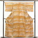【中古】小紋 リサイクル着物 身丈160cm 裄64cm 前幅22.5cm 後幅29cm 袖丈44cm 正絹(シルク) レディース 袷仕立 秋冬春用 茶色 裄M...