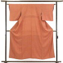 【中古】小紋 リサイクル着物 身丈155cm 裄62cm 前幅22.5cm 後幅28cm 袖丈48cm 正絹(シルク) レディース 袷仕立 秋冬春用 茶色 裄S...