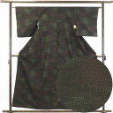 【中古】紬 リサイクル着物 身丈160cm 裄63cm 前幅24cm 後幅29.5cm 袖丈49cm 正絹(シルク) レディース 袷仕立 秋冬春用 黒地 裄Mサ...