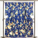 【FashionTheSale10%OFF】【中古】訪問着 リサイクル着物 身丈161cm 裄63cm 前幅22.5cm 後幅29cm 袖丈60cm 正絹(シルク) レディース 袷仕立 秋冬春用 紺地 裄Mサイズ 美品 リユース