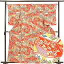 【中古】小紋 リサイクル着物 身丈163cm 裄65cm 前幅23cm 後幅29.5cm 袖丈58cm 袖幅33cm レディース 袷 花柄 裄Mサイズ 秋冬春用...