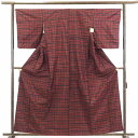 【中古】紬 リサイクル着物 身丈162cm 裄65cm 前幅24cm 後幅30cm 袖丈53cm 正絹(シルク) レディース 袷仕立 秋冬春用 黒地 裄Mサイズ リユース