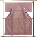 【中古】小紋 リサイクル着物 身丈157cm 裄63cm 前幅22.5cm 後幅28cm 袖丈47cm 正絹(シルク) レディース 袷仕立 秋冬春用 紫地 裄M...