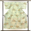 【中古】紬 リサイクル着物 身丈155cm 裄62.5cm 前幅24cm 後幅30cm 袖丈43cm 正絹(シルク) レディース 袷仕立 秋冬春用 ベージュ地 ...