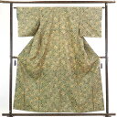 【中古】小紋 リサイクル着物 身丈159cm 裄63cm 前幅23cm 後幅30cm 袖丈47cm 正絹(シルク) レディース 袷仕立 秋冬春用 茶色 裄Mサイ...