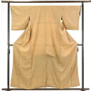 【中古】小紋 リサイクル着物 身丈160cm 裄66cm 前幅23cm 後幅29cm 袖丈49cm 正絹(シルク) レディース 袷仕立 秋冬春用 茶色 裄Mサイ...