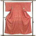 【中古】小紋 リサイクル着物 身丈156cm 裄62cm 前幅24cm 後幅29cm 袖丈47cm 正絹(シルク) レディース 袷仕立 秋冬春用 茶色 裄Sサイ...
