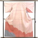 【中古】訪問着 リサイクル着物 身丈161cm 裄65cm 前幅23cm 後幅29cm 袖丈49cm 正絹(シルク) レディース 袷仕立 秋冬春用 ピンク地 裄Mサイズ リユース